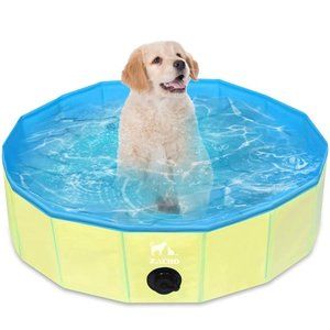 Zacro Foldable Dog Swimming Pool - Collapsible Pet Dog Cats Paddling Bath Pool,